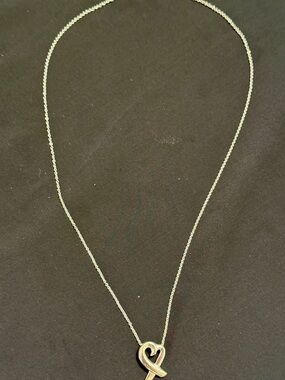 Authentic Tiffany & Co. Paloma Picasso Sterling Silver Loving Heart Necklace 925
